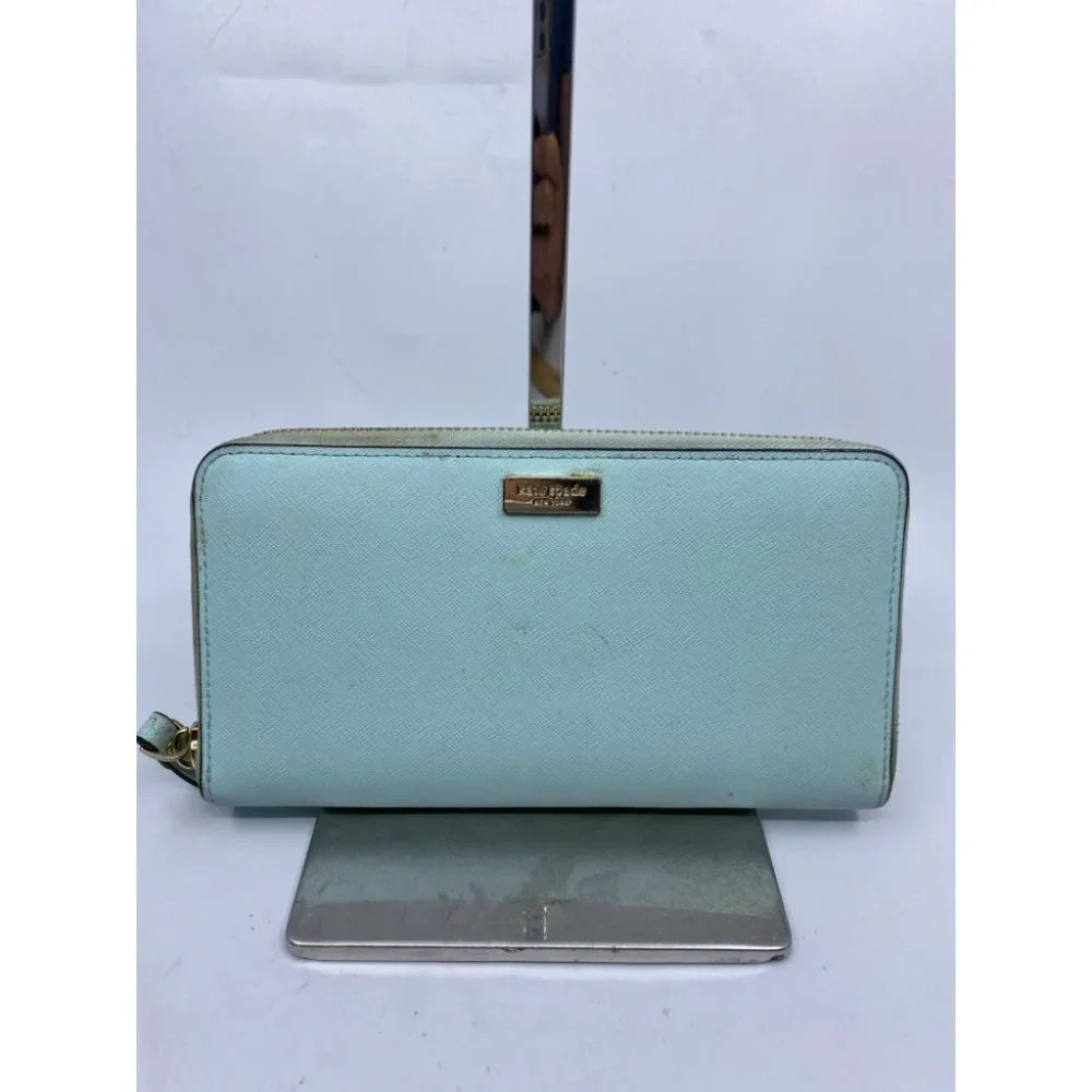 Kate Spade Women's Aqua Blue Zipper Wallet - Picture 2 of 8